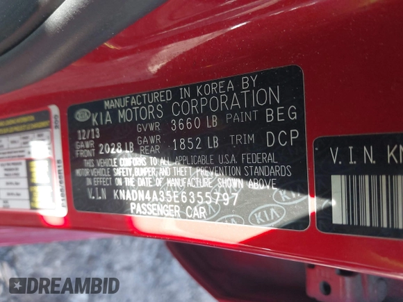 2014 Kia Rio EX z VIN KNADN4A35E6355797, wystawiony jako IAAI lot #41639623 z przebiegiem 152 057 mil mil oraz . Historia ofert i sprzedaży dostępna na DreamBid. Obrazek 9.