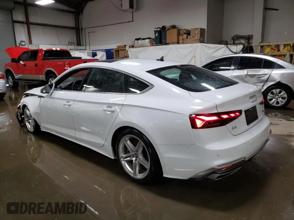2021 Audi A5 Sportback S line Premium Plus with VIN WAUFACF59MA006436, listed as a Copart auction lot 43553033 with 19,353 mi miles. Bid and sale history available at carsss.com. Image 2.