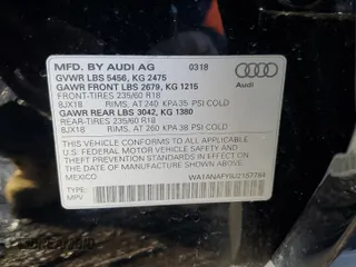 2018 Audi Q5 Premium with VIN WA1ANAFY8J2157784, listed as a Copart auction lot 84956734 with 103,611 mi miles and Salvage Title. Bid and sale history available at carsss.com. Image 12.