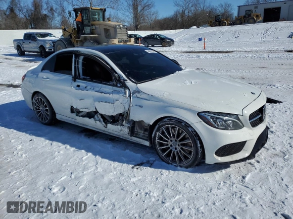 2017 Mercedes-Benz C 43 AMG with VIN 55SWF6EB2HU198159, listed as a Copart auction lot 44592335 with 101,243 mi miles and Clean Title. Bid and sale history available at DreamBid. Image 4.