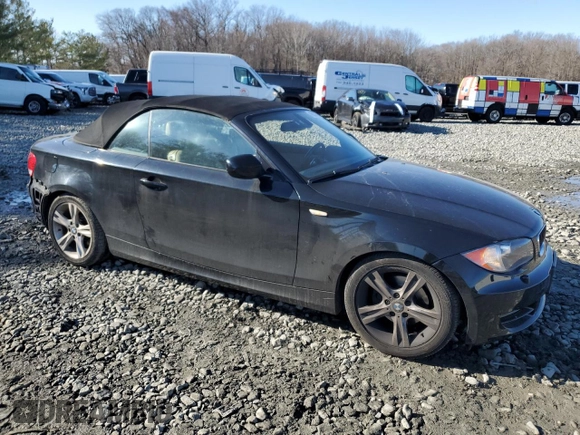 2011 BMW 1 Series 128i with VIN WBAUN1C51BVH82671, listed as a Copart auction lot 43661475 with 115,129 mi miles and Salvage Title. Bid and sale history available at carsss.com. Image 4.