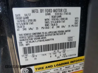 2017 Ford Expedition Max XLT with VIN 1FMJK1JT8HEA68778, listed as a Copart auction lot 61571665 with 87,862 mi miles and Salvage title. Bid and sale history available at DreamBid. Image 13.