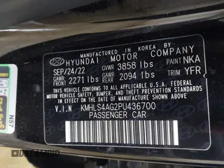 2023 Hyundai Elantra SEL с VIN KMHLS4AG2PU436700, выставлен на аукционе IAAI как лот 42388277 с пробегом 31 047 миль миль и . История ставок и продаж доступна на DreamBid. Изображение 9.