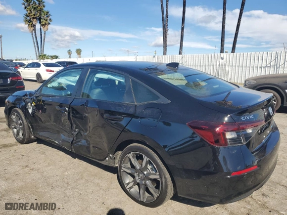 2025 Honda Civic Sedan Hybrid Sport with VIN 2HGFE4F86SH301081, listed as a Copart auction lot 47089745 with 25,836 mi miles and Salvage Title. Bid and sale history available at carsss.com. Image 2.