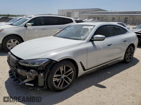 2024 BMW 4 Series 430i with VIN WBA63AV09RFR61736, listed as a Copart auction lot 52798015 with 45,705 mi miles and Salvage title. Bid and sale history available at DreamBid. Image 1.
