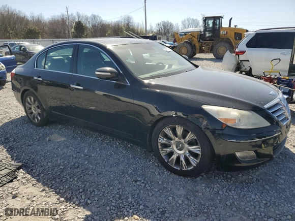 2009 Hyundai Genesis with VIN KMHGC46E09U027023, listed as a Copart auction lot 48718875 with 202,834 mi miles and Salvage Title. Bid and sale history available at carsss.com. Image 4.