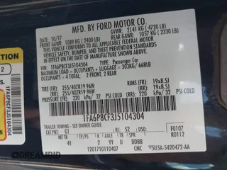 2018 Ford Mustang GT with VIN 1FA6P8CF3J5104304, listed as a IAAI auction lot 42186611 with 96,087 mi miles and . Bid and sale history available at DreamBid. Image 9.