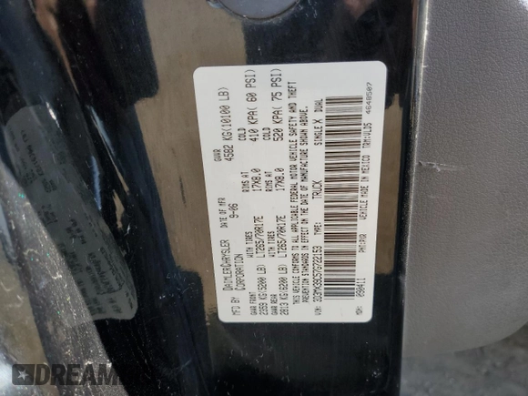 2007 Dodge Ram 3500 Laramie with VIN 3D3MX39C57G722153, listed as a Copart auction lot 72053824 with 0 mi miles and Salvage Title. Bid and sale history available at carsss.com. Image 13.