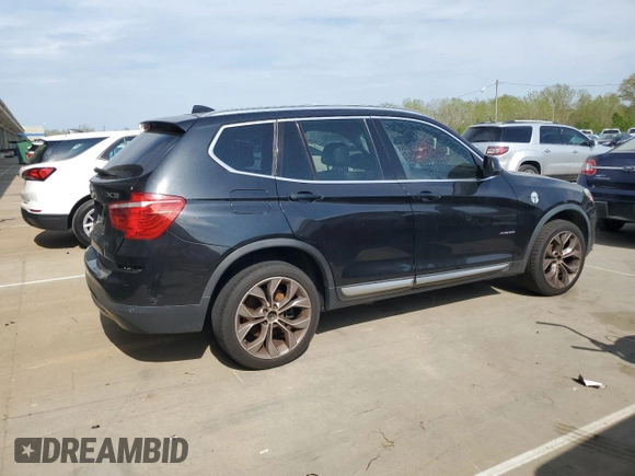 2015 BMW X3 xDrive28i with VIN 5UXWX9C52F0D56896, listed as a Copart auction lot 53823745 with 158,101 mi miles and Clean Title. Bid and sale history available at DreamBid. Image 3.