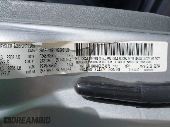 2006 Jeep Commander with VIN 1J8HH48N86C254171, listed as a IAAI auction lot 41491426 with 194,341 mi miles and . Bid and sale history available at DreamBid. Image 9.