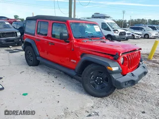 2018 Jeep Wrangler Unlimited Sport S with VIN 1C4HJXDG6JW139791, listed as a IAAI auction lot 41440086 with 94,096 mi miles. Bid and sale history available at carsss.com. Image 1.