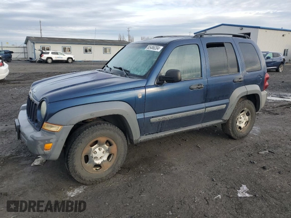 2005 Jeep Liberty Sport with VIN 1J4GL48K25W500470, listed as a Copart auction lot 85486204 with 0 mi miles and Salvage Title. Bid and sale history available at carsss.com. Image 1.