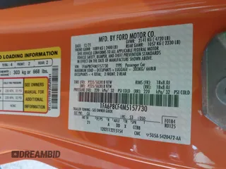2021 Ford Mustang GT z VIN 1FA6P8CF4M5157730, wystawiony jako IAAI lot #42283007 z przebiegiem 13 792 mil mil oraz . Historia ofert i sprzedaży dostępna na DreamBid. Obrazek 9.