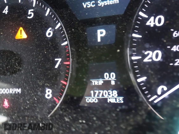 2007 Lexus LS 460 with VIN JTHBL46F975032735, listed as a IAAI auction lot 41952569 with 177,038 mi miles. Bid and sale history available at carsss.com. Image 15.