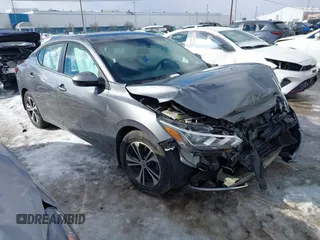 2020 Nissan Sentra SV with VIN 3N1AB8CV1LY304665, listed as a IAAI auction lot 41490185 with 34,327 mi miles. Bid and sale history available at carsss.com. Image 1.