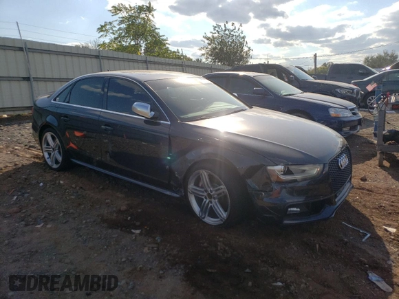 2013 Audi S4 Premium Plus with VIN WAUBGAFL2DA221334, listed as a Copart auction lot 74572834 with 117,713 mi miles and Salvage Title. Bid and sale history available at carsss.com. Image 4.