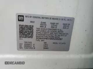 2022 Chevrolet Equinox LS with VIN 3GNAXHEV5NS245287, listed as a Copart auction lot 62663055 with 94,621 mi miles and Salvage title. Bid and sale history available at DreamBid. Image 12.