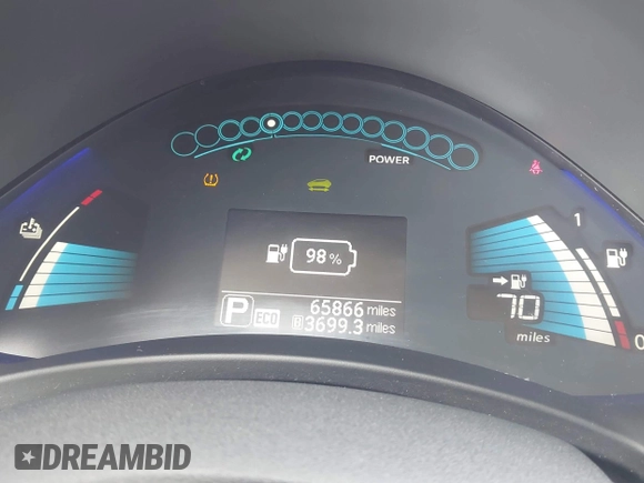 2017 Nissan LEAF SV with VIN 1N4BZ0CP5HC300639, listed as a IAAI auction lot 41871728 with 65,866 mi miles and . Bid and sale history available at DreamBid. Image 7.