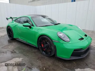 2022 Porsche 911 GT3 with VIN WP0AC2A92NS268077, listed as a Copart auction lot 88943885 with 14,079 mi miles and Salvage Title. Bid and sale history available at carsss.com. Image 4.