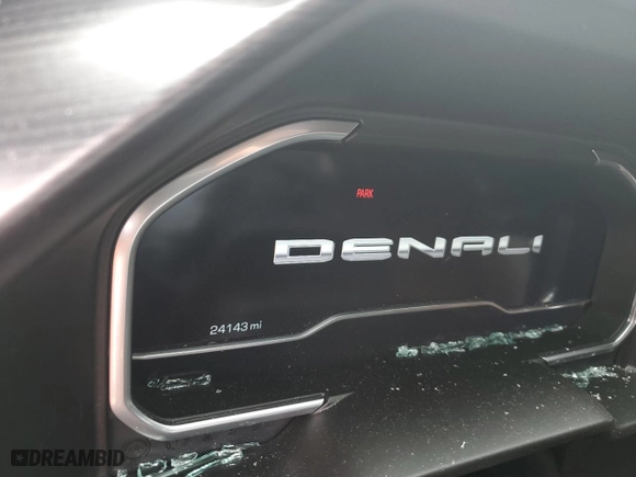 2023 GMC Sierra 1500 Denali Ultimate with VIN 1GTUUHEL9PZ273709, listed as a Copart auction lot 72153024 with 24,143 mi miles and Salvage Title. Bid and sale history available at carsss.com. Image 9.