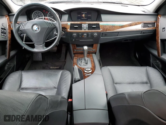 2007 BMW 5 Series 525i with VIN WBANE53587CW65729, listed as a Copart auction lot 50196855 with 178,956 mi miles and Salvage Title. Bid and sale history available at carsss.com. Image 8.