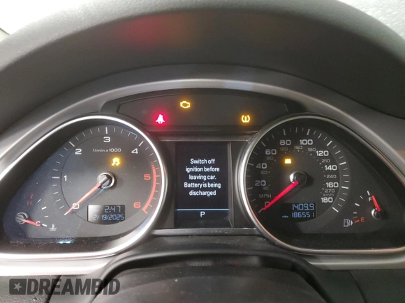 2014 Audi Q7 3.0L TDI Prestige with VIN WA1VMAFEXED011925, listed as a Copart auction lot 46054715 with 186,551 mi miles and Clean Title. Bid and sale history available at carsss.com. Image 9.