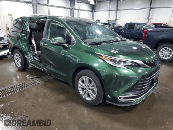 2023 Toyota Sienna Platinum with VIN 5TDESKFC1PS097942, listed as a Copart auction lot 50408805 with 15,101 mi miles and Salvage Title. Bid and sale history available at DreamBid. Image 4.