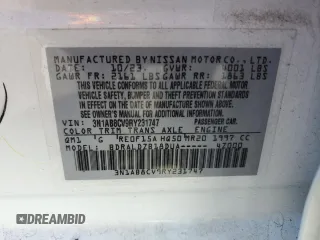 2024 Nissan Sentra SV z VIN 3N1AB8CV9RY231747, wystawiony jako Copart lot #53810205 z przebiegiem 17 746 mil mil oraz Szkoda całkowita • Salvage title. Historia ofert i sprzedaży dostępna na DreamBid. Obrazek 12.