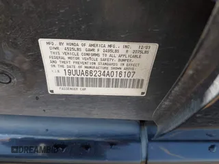 2004 Acura TL with VIN 19UUA66234A016107, listed as a IAAI auction lot 39604354 with 281,450 mi miles. Bid and sale history available at carsss.com. Image 9.