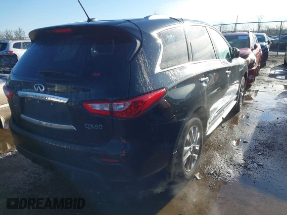 2014 Infiniti QX60 with VIN 5N1AL0MM1EC530830, listed as a IAAI auction lot 41872437 with 152,529 mi miles and . Bid and sale history available at DreamBid. Image 4.