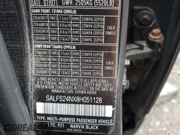 2008 Land Rover LR2 SE with VIN SALFS24NX8H051128, listed as a Copart auction lot 47811055 with 149,586 mi miles and Salvage title. Bid and sale history available at DreamBid. Image 12.
