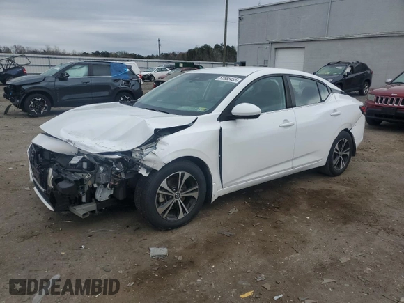 2020 Nissan Sentra SV with VIN 3N1AB8CV9LY267140, listed as a Copart auction lot 51565455 with 63,256 mi miles and Salvage Title. Bid and sale history available at DreamBid. Image 1.