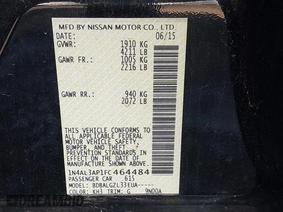 2015 Nissan Altima SV with VIN 1N4AL3AP1FC464484, listed as a IAAI auction lot 41913055 with 161,667 mi miles and . Bid and sale history available at DreamBid. Image 9.