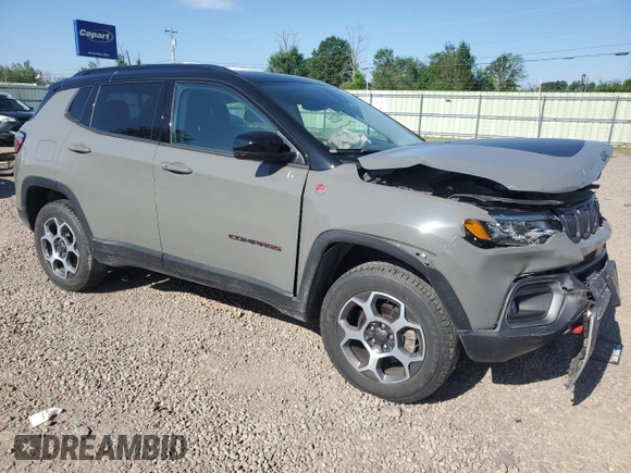2022 Jeep Compass Trailhawk с VIN 3C4NJDDB6NT203698, выставлен на аукционе Copart как лот 62404365 с пробегом 15 340 миль миль и Списание • Salvage title. История ставок и продаж доступна на DreamBid. Изображение 4.