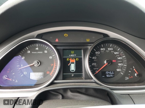 2012 Audi Q7 3.0T S line with VIN WA1DGAFE1CD006449, listed as a Copart auction lot 46405915 with 90,291 mi miles and Salvage Title. Bid and sale history available at carsss.com. Image 9.