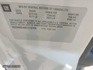 2006 Pontiac Grand Prix GT with VIN 2G2WR554061312734, listed as a IAAI auction lot 41777785 with 177,886 mi miles. Bid and sale history available at carsss.com. Image 9.