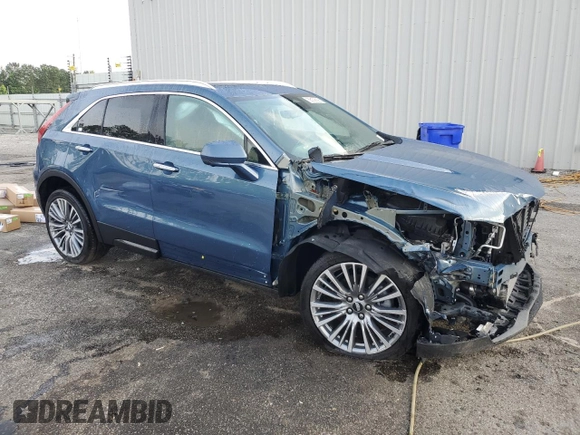 2025 Cadillac XT4 FWD Premium Luxury with VIN 1GYFZCR47SF150673, listed as a Copart auction lot 56108895 with 2,167 mi miles and Salvage title. Bid and sale history available at DreamBid. Image 4.