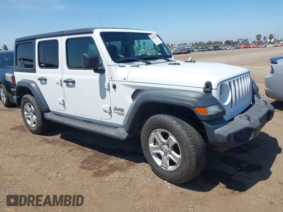 2018 Jeep Wrangler Unlimited Sport with VIN 1C4HJXDG4JW319142, listed as a IAAI auction lot 42702550 with 72,023 mi miles and . Bid and sale history available at DreamBid. Image 1.
