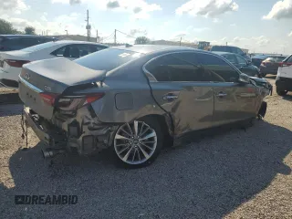 2021 Infiniti Q50 Luxe z VIN JN1EV7BP9MM702393, wystawiony jako Copart lot #55687435 z przebiegiem Nie podano mil oraz Czysty tytuł • Clean title. Historia ofert i sprzedaży dostępna na DreamBid. Obrazek 3.