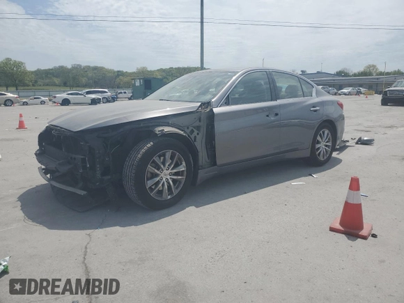 2015 Infiniti Q50 with VIN JN1BV7AR2FM423621, listed as a Copart auction lot 53510465 with 136,355 mi miles and Salvage Title. Bid and sale history available at carsss.com. Image 1.