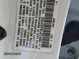2018 Honda Civic EX с VIN 19XFC2F78JE037033, выставлен на аукционе Copart как лот 57363035 с пробегом 44 820 миль миль и Списание • Salvage title. История ставок и продаж доступна на DreamBid. Изображение 13.