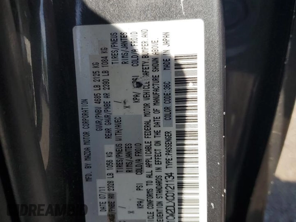 2012 Mazda 5 Grand Touring with VIN JM1CW2DLXC0121134, listed as a Copart auction lot 56539825 with 130,962 mi miles and Salvage title. Bid and sale history available at DreamBid. Image 12.
