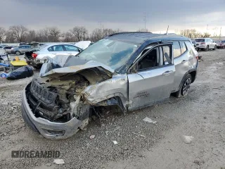 2020 Jeep Compass Trailhawk with VIN 3C4NJDDB0LT163356, listed as a Copart auction lot 46808025 with 103,395 mi miles and Salvage Title. Bid and sale history available at carsss.com. Image 1.