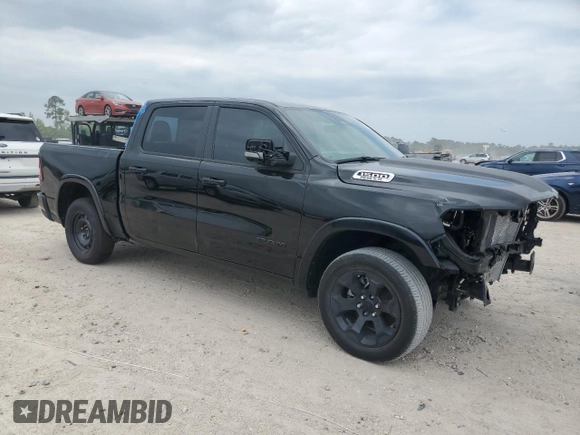 2025 Ram 1500 Big Horn with VIN 1C6SRFFP4SN560753, listed as a Copart auction lot 53446165 with 3,672 mi miles and Salvage Title. Bid and sale history available at carsss.com. Image 4.