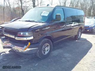 2019 Chevrolet Express Cargo Van with VIN 1GCWGAFP9K1232092, listed as a IAAI auction lot 41807484 with 81,302 mi miles. Bid and sale history available at carsss.com. Image 2.
