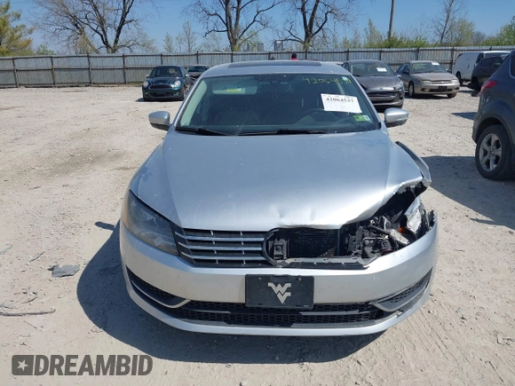 2013 Volkswagen Passat SE with VIN 1VWBN7A39DC078905, listed as a IAAI auction lot 42064537 with 185,853 mi miles and . Bid and sale history available at DreamBid. Image 12.
