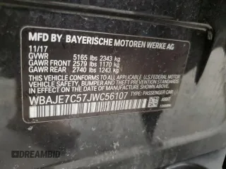 2018 BMW 5 Series 540i xDrive z VIN WBAJE7C57JWC56107, wystawiony jako Copart lot #41665445 z przebiegiem 77 275 mil mil oraz Szkoda całkowita • Salvage title. Historia ofert i sprzedaży dostępna na DreamBid. Obrazek 12.