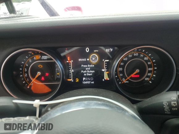 2022 Jeep Wrangler Unlimited Sahara with VIN 1C4HJXEN0NW106045, listed as a Copart auction lot 52383455 with 104,937 mi miles and Salvage title. Bid and sale history available at DreamBid. Image 9.