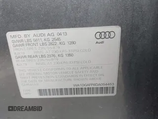 2013 Audi Q5 Premium Plus с VIN WA1DGAFP8DA094453, выставлен на аукционе IAAI как лот 42737427 с пробегом 138 769 миль миль и . История ставок и продаж доступна на DreamBid. Изображение 9.