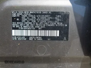 2012 Toyota RAV4 Limited with VIN 2T3DF4DV4CW261158, listed as a IAAI auction lot 42654084 with 98,501 mi miles and . Bid and sale history available at DreamBid. Image 9.